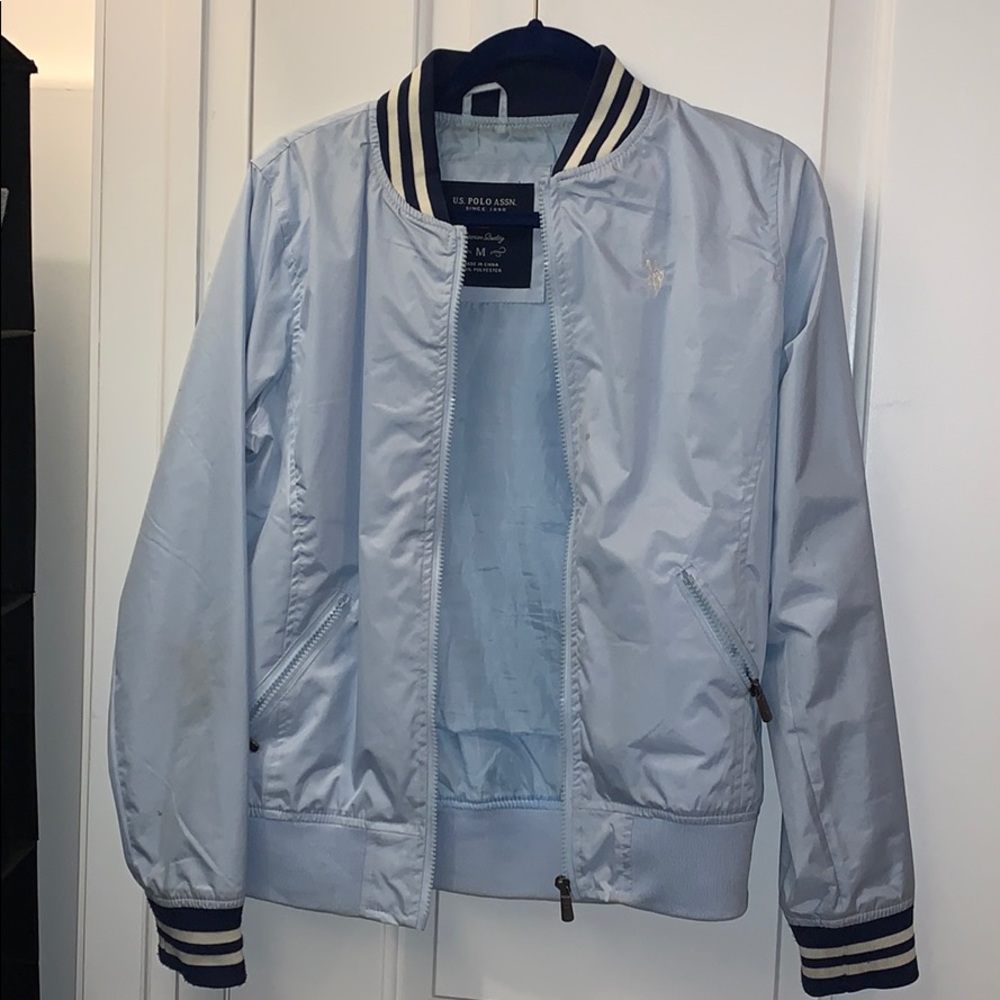 us polo assn. blue bomber jacket